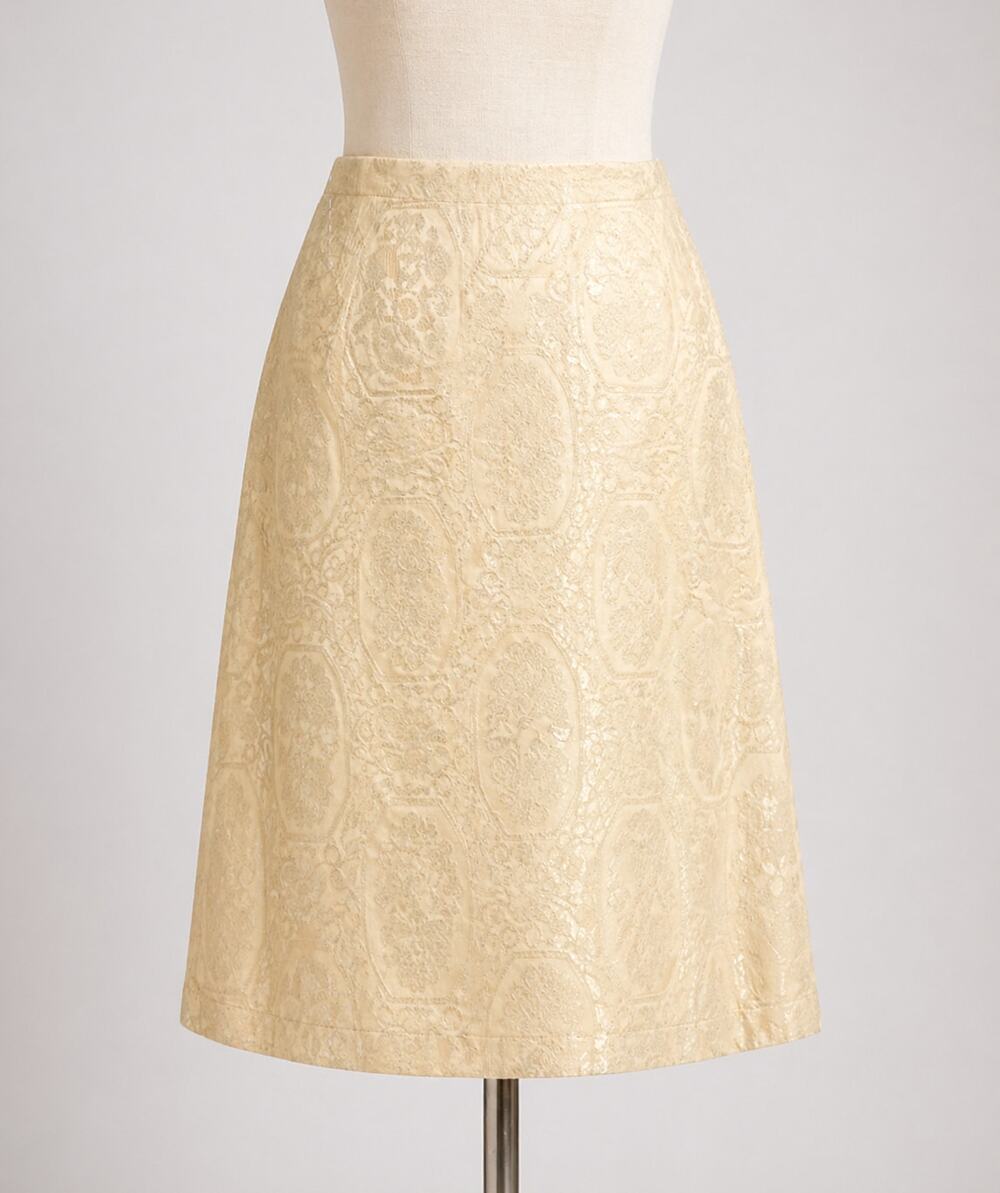 Tina Hagen | Gold Lace Pencil Skirt Mini 8
